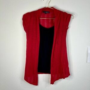 Heart Soul Red & Black Tank Top with Light Over Sweater